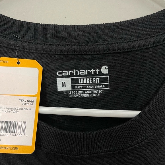 Nwt Carhartt Men's Loosefit Heavyweight Workwear Pocket C T-shirt - Black Medium - Picture 7 of 7